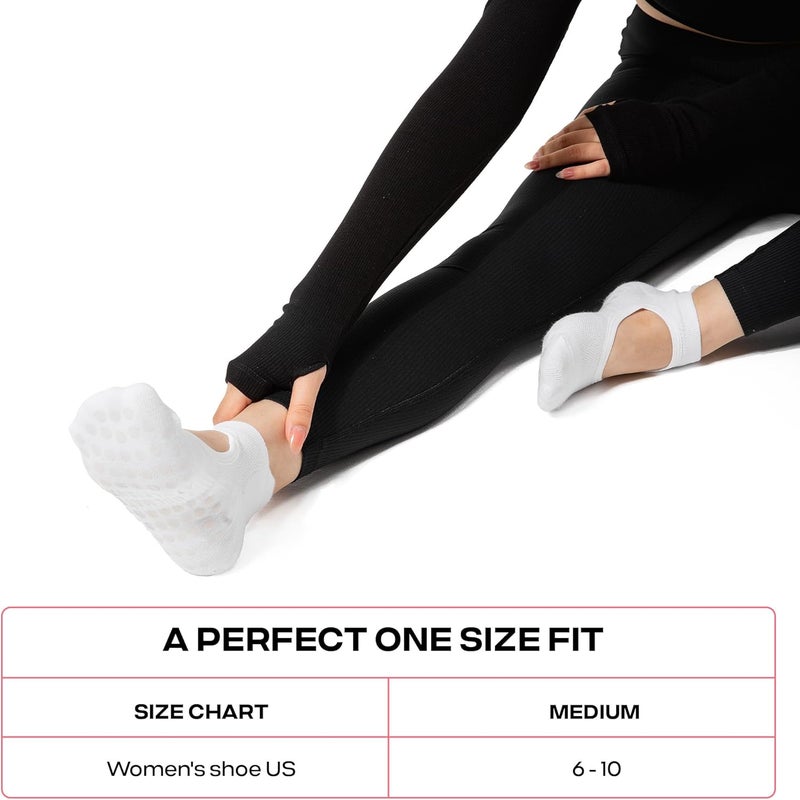 CoolMate Store Pilates Socks with Grips for Women, Yoga Socks, Crew Non Slip Women for Barre, Pilates Gifts - Image 5